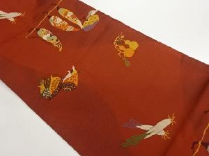 野菜に果物模様織出し名古屋帯